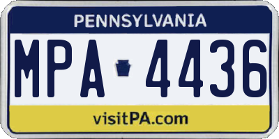 PA license plate MPA4436