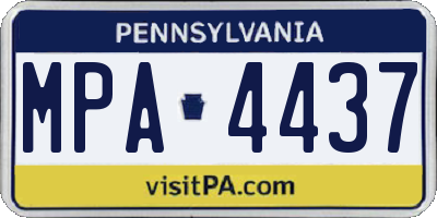 PA license plate MPA4437