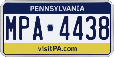 PA license plate MPA4438