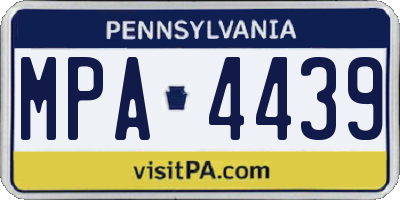 PA license plate MPA4439