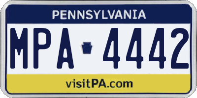 PA license plate MPA4442