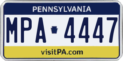PA license plate MPA4447