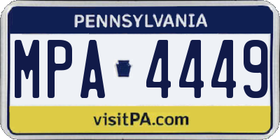 PA license plate MPA4449