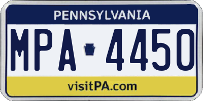 PA license plate MPA4450