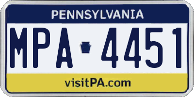 PA license plate MPA4451