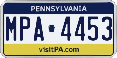 PA license plate MPA4453
