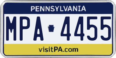 PA license plate MPA4455