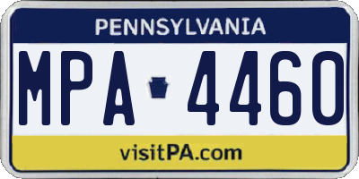 PA license plate MPA4460