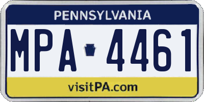 PA license plate MPA4461