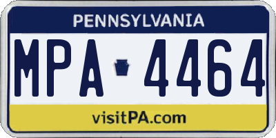 PA license plate MPA4464