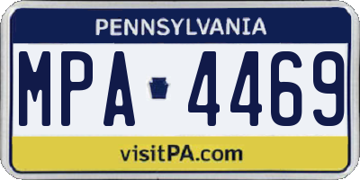 PA license plate MPA4469