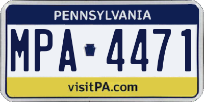 PA license plate MPA4471