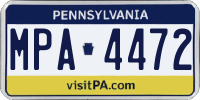 PA license plate MPA4472
