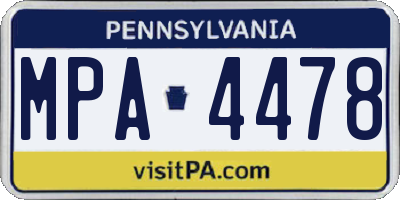 PA license plate MPA4478