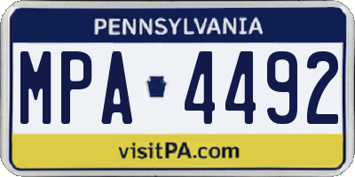 PA license plate MPA4492