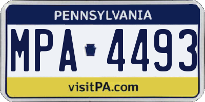 PA license plate MPA4493