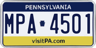 PA license plate MPA4501