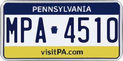 PA license plate MPA4510