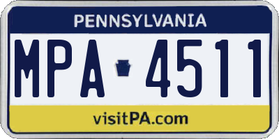 PA license plate MPA4511