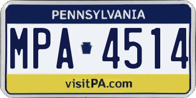 PA license plate MPA4514