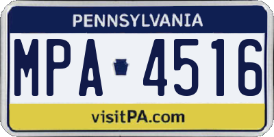 PA license plate MPA4516