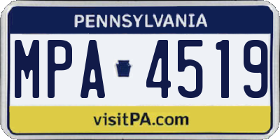 PA license plate MPA4519