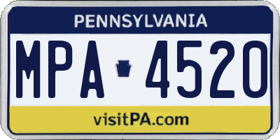 PA license plate MPA4520