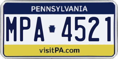 PA license plate MPA4521