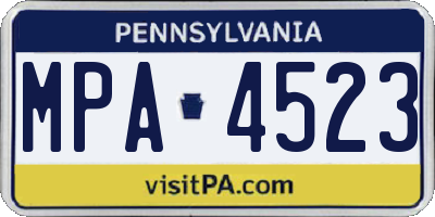 PA license plate MPA4523