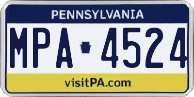 PA license plate MPA4524