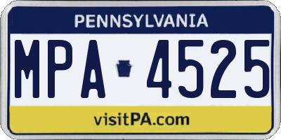 PA license plate MPA4525