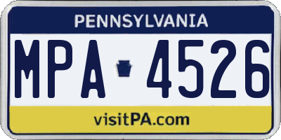 PA license plate MPA4526