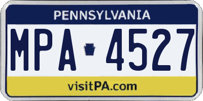 PA license plate MPA4527
