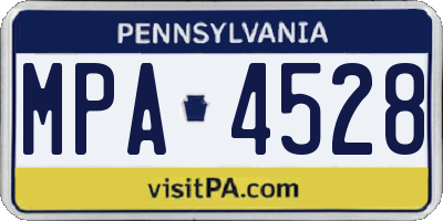 PA license plate MPA4528
