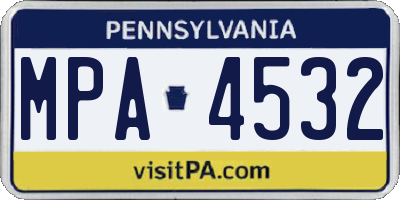 PA license plate MPA4532