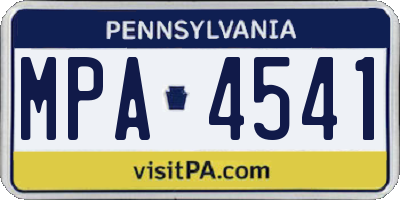 PA license plate MPA4541