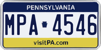 PA license plate MPA4546