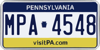 PA license plate MPA4548