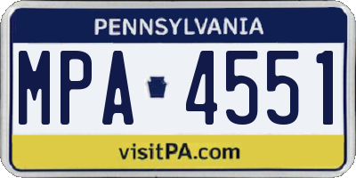 PA license plate MPA4551