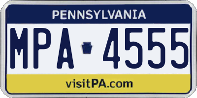 PA license plate MPA4555
