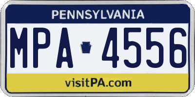 PA license plate MPA4556