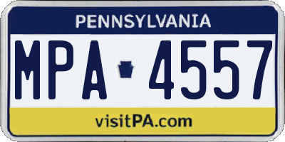 PA license plate MPA4557