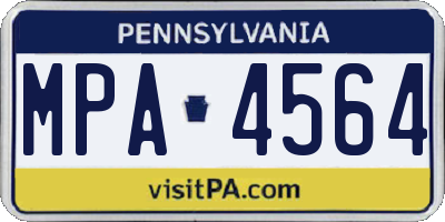 PA license plate MPA4564
