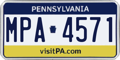 PA license plate MPA4571