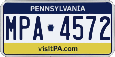 PA license plate MPA4572