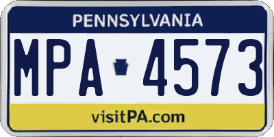 PA license plate MPA4573
