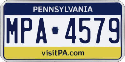 PA license plate MPA4579