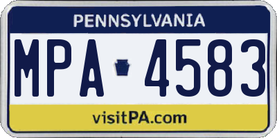 PA license plate MPA4583
