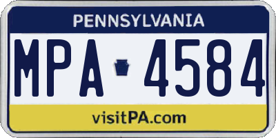 PA license plate MPA4584