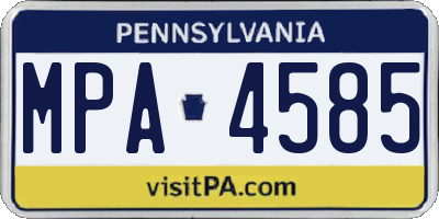 PA license plate MPA4585